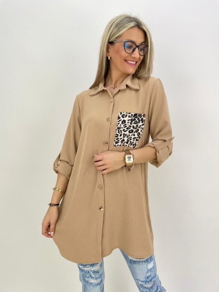 Košeľa leopardie vrecko 8905/25