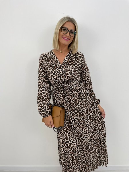 Šaty Connie leopard veľké vzory
