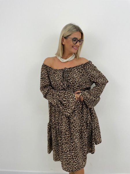 Šaty Lia leopard BIGSIZE