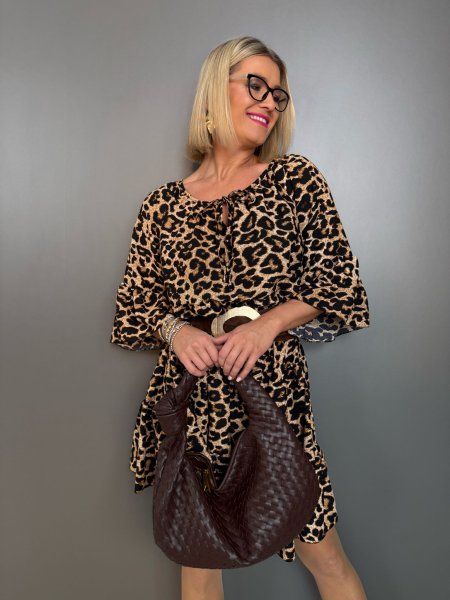 Šaty Nilay leopard 8153/25 BIGSIZE